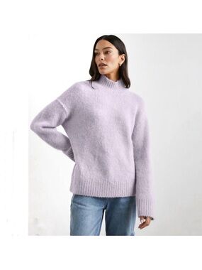 Rails Kacia Mock Neck Lilac Alpaca Blend Sweater Medium